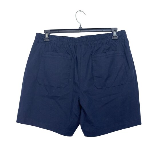 Talbots Womens Navy Blue Cotton/Lyocell Blend Drawstring Shorts Size L Pull On - Picture 2 of 9